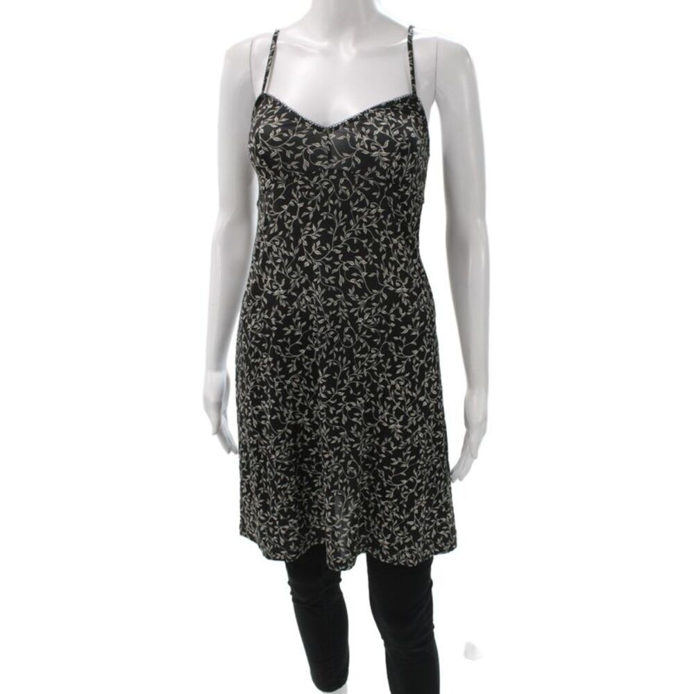 Zimmermann Women Slip Dress Black Floral V Neck Sleeveless Size 0